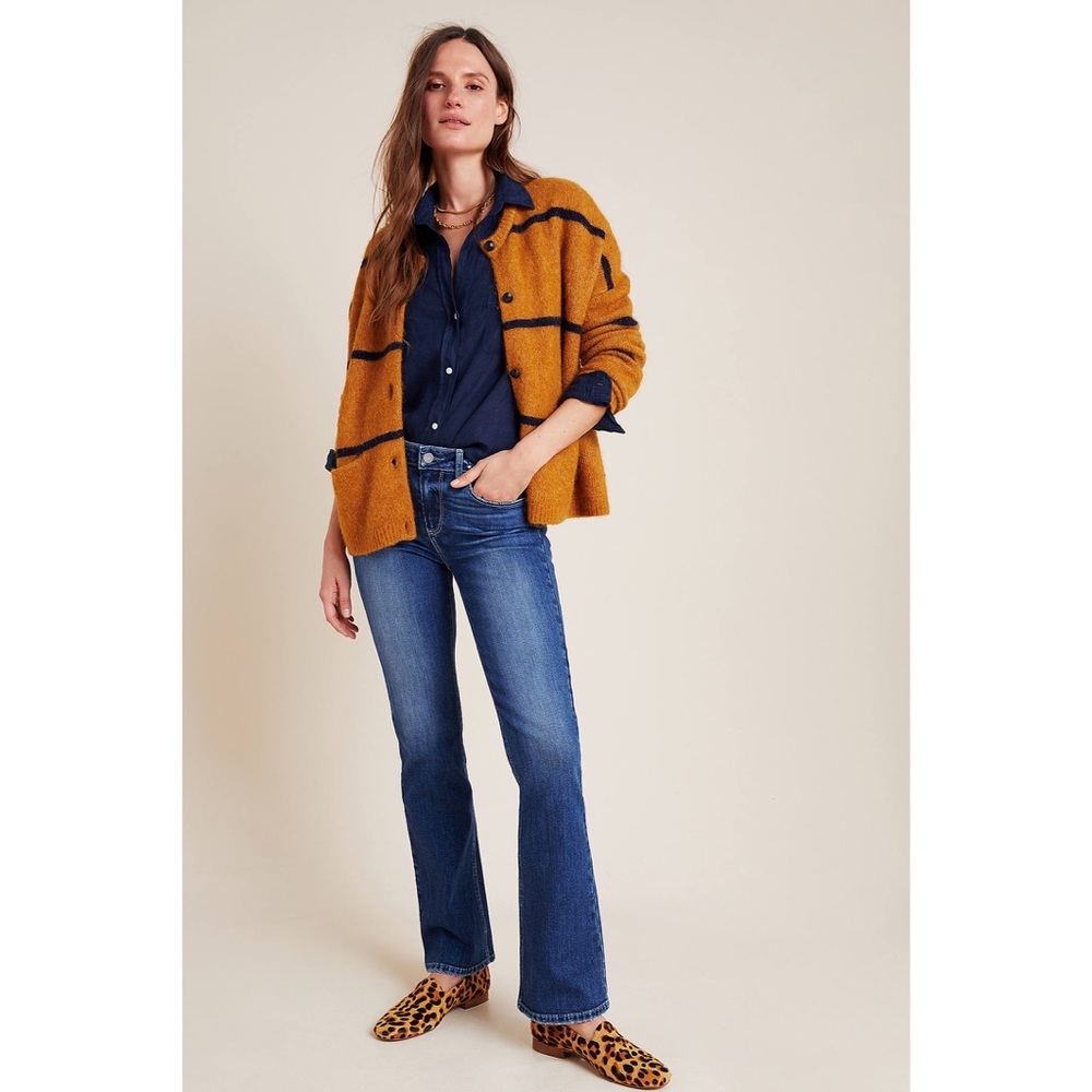 Paige Manhattan Bootcut High Rise Jeans Dark Wash